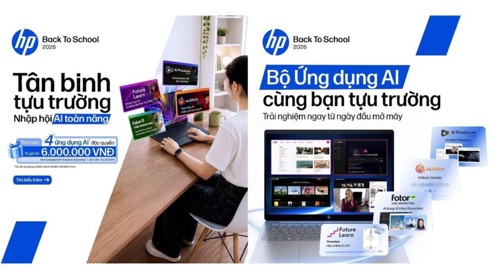 Ưu đãi AI của HP 2026: Nhận trọn bộ 4 ứng dụng AI khi mua OmniBook hoặc Gaming