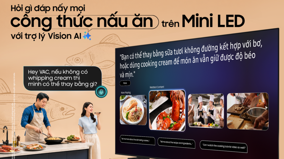 Samsung AI TV: VAC biến chiếc TV thành trợ lý giải đáp mọi thắc mắc gia đình