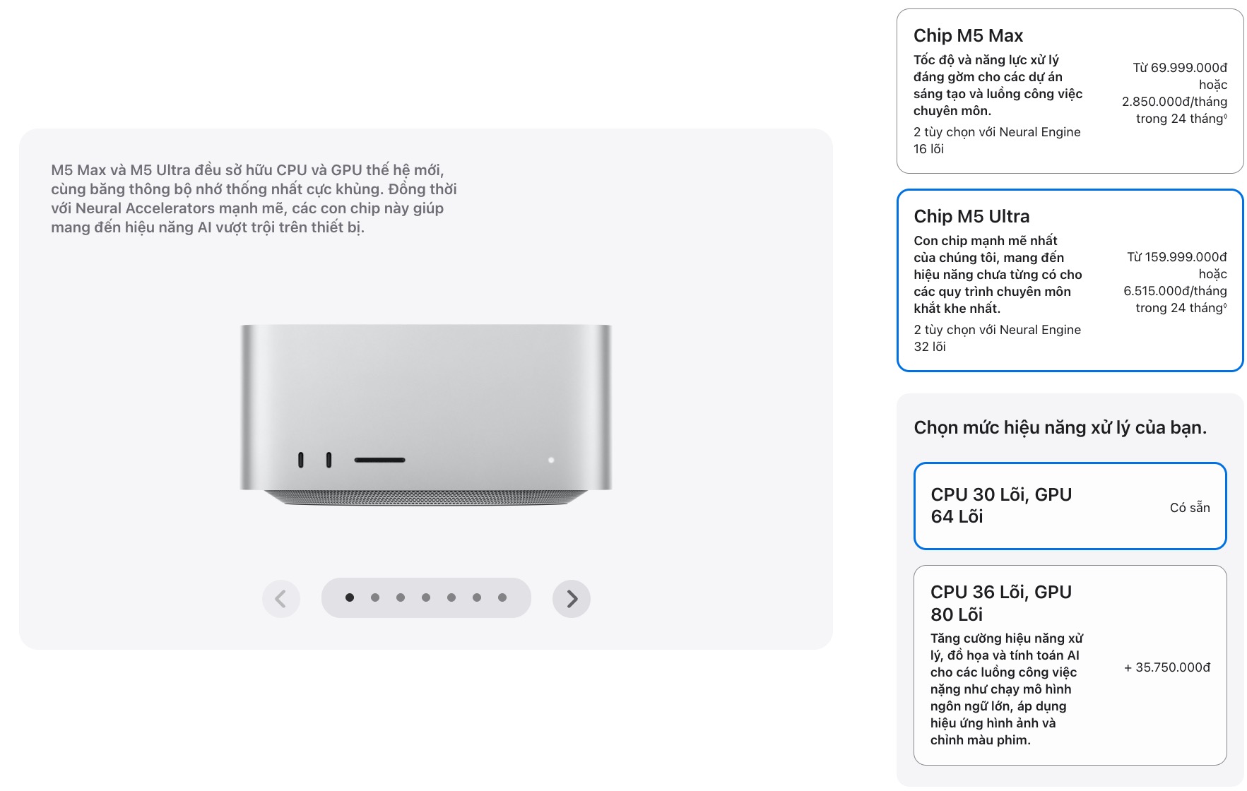 screenshot-2026-08-25-at-202511-17876643418901302317175 Mac Studio mới ra mắt với M5 Max và M5 Ultra: “Quái vật hiệu năng” với chip mạnh nhất Apple từng tạo ra, có thể ghép bốn máy thành cụm AI, giá từ 69,9 và 159,9 triệu - Ảnh 5.
