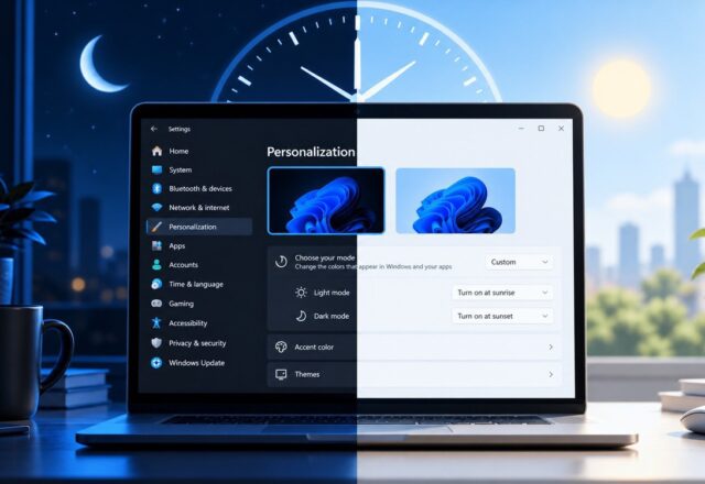Windows 11 sắp hỗ trợ chuyển giao diện sáng/tối theo lịch — điều người dùng mong đợi