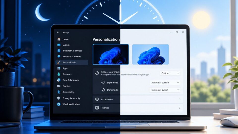Windows 11 sắp hỗ trợ chuyển giao diện sáng/tối theo lịch — điều người dùng mong đợi